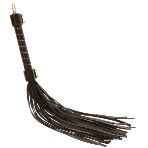 Scala Studded Whip Black Vegan Leather BDSM Impact Play - Whips And Crops