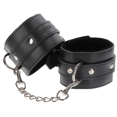 Scala Wrist Cuffs (Black) Velvet Lined Bondage Restraints - Cuffs And Restraints