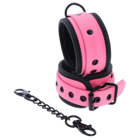 Scala Glow Wrist Cuffs Pink with Glow in the Dark Feature - Cuffs And Restraints
