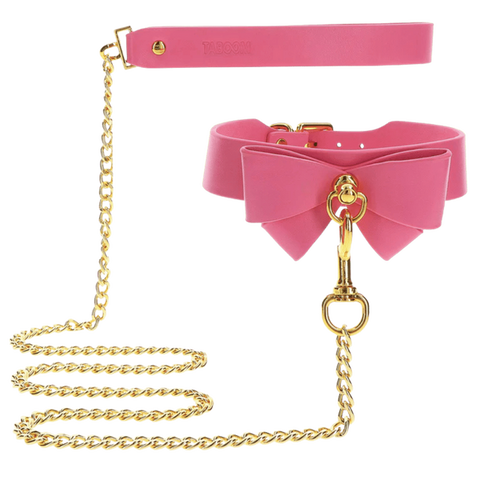 Scala Collar and Leash Pink with Detachable Leash for Bondage Play - Collars and Leads