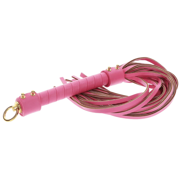 Scala Taboom Malibu PU Leather Bondage Whip - Pink - Whips And Crops