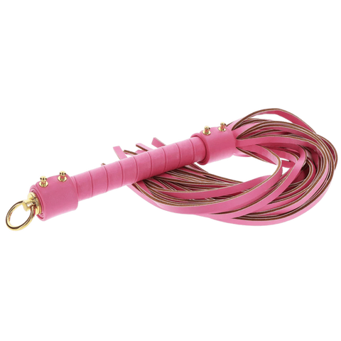 Scala Whip (Pink) Vegan Leather BDSM Impact Play - Whips And Crops