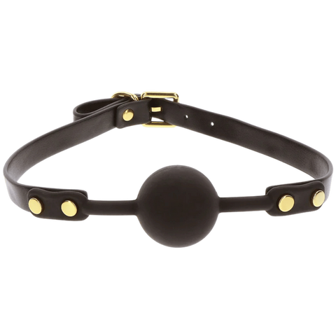 Scala Ball Gag Black with Vegan PU Leather Strap - Bondage Gags and Bits