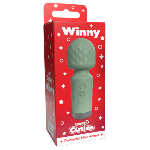 Screaming O Cuties Winny Rechargeable Mini Wand Sage Green with 10 Functions - Body Wands