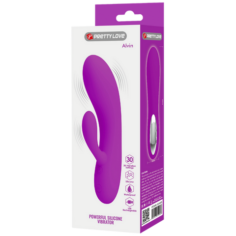 Pretty Love Alvin Rechargeable Silicone Rabbit Massager - Rabbit Vibrators