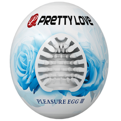 Pretty Love Pleasure Egg Ribbed Textured Male Masturbator - White - Masturbators and Strokers