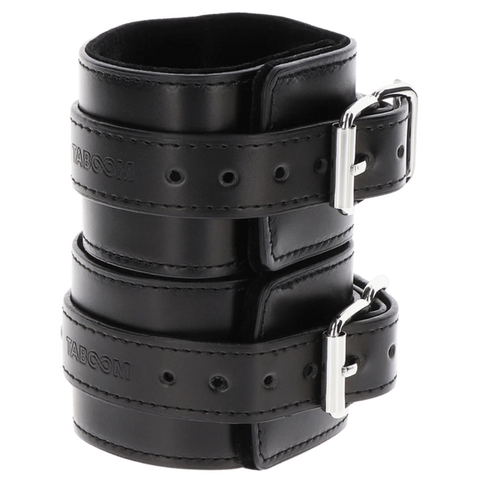 Scala Wrist Cuffs (Black) Velvet Lined Bondage Restraints - Cuffs And Restraints