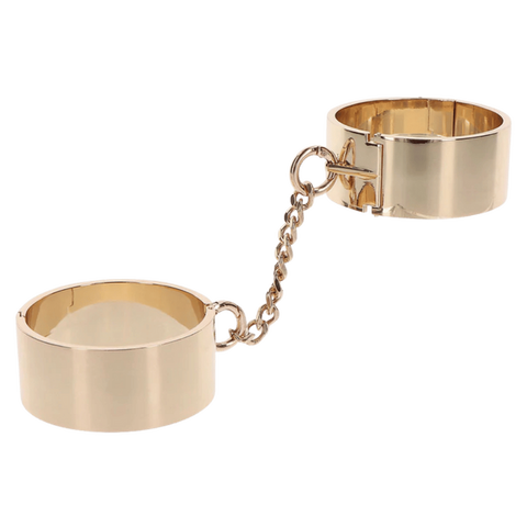 Scala Slave Wrist Cuffs Gold Restraints for BDSM Bondage Play - Cuffs And Restraints