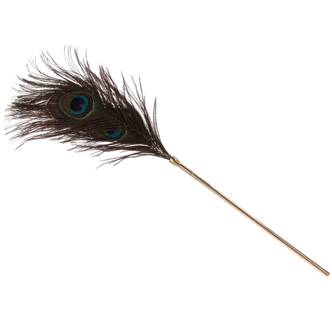 Scala Peacock Tickler Gold Feather Sensation Adult Toy - Whips And Crops