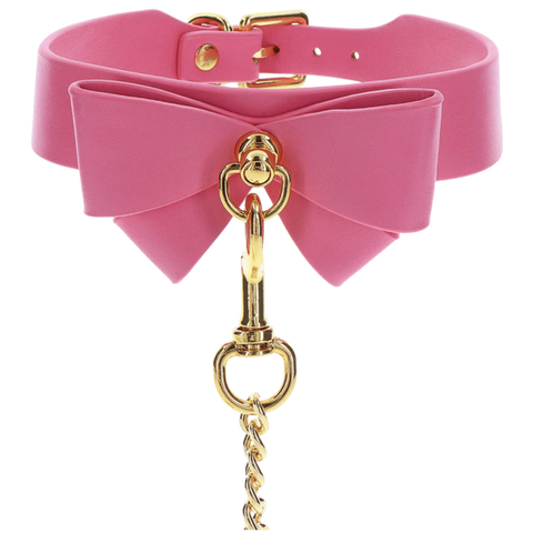 Scala Collar and Leash Pink with Detachable Leash for Bondage Play - Collars and Leads