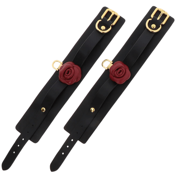 Scala TABOOM Wild Roses Bondage Wrist Cuffs Set - - Cuffs And Restraints