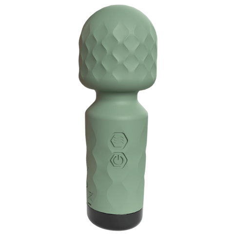 Screaming O Cuties Winny Rechargeable Mini Wand Sage Green with 10 Functions - Body Wands