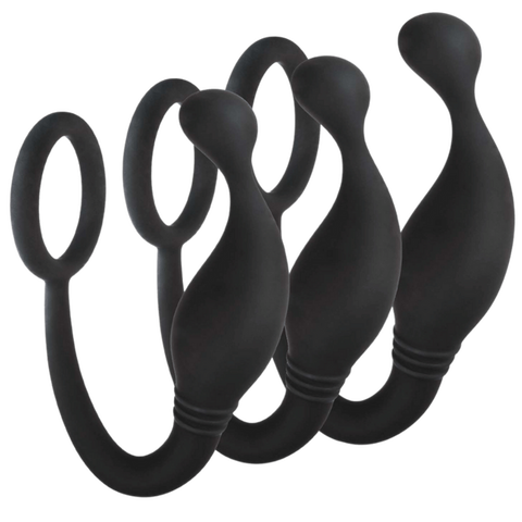 Excellent Power 3 Piece Prostate Plug with Love Ring - Prostate Toys