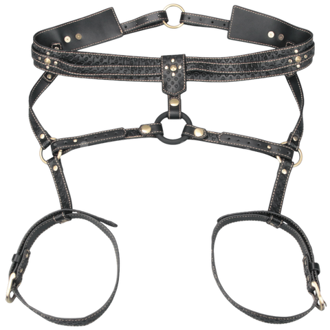 Lovetoy Faux Leather Full Body Bondage Harness - Cuffs And Restraints