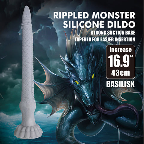Baile Basilisk 16.9 Inch Rippled Huge Silicone Dildo - Realistic Dildos