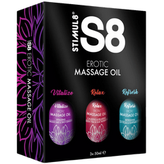 Stimul8 Adult Massage Oil Box (3 x 50 ml) - - Massage Oils and Lubricants