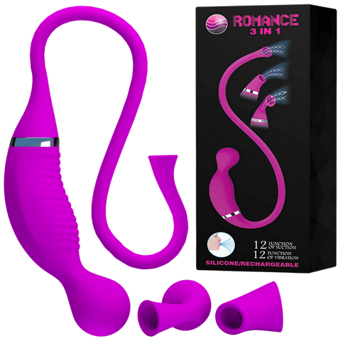 Pretty Love Romance Rechargeable 3 in1 Clit Vibrator - Clit Ticklers and Pulsators