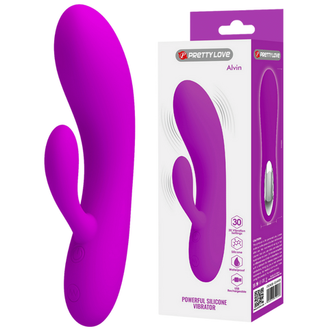 Pretty Love Alvin Rechargeable Silicone Rabbit Massager - Rabbit Vibrators