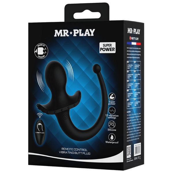 Baile Remote Control Vibrating Silicone Butt Plug Tail - Butt Plugs