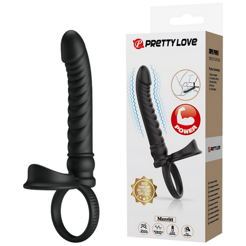 Baile Merritt Vibrating Cockring with Anal Probe - Vibrating Cock Rings