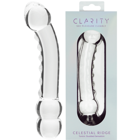Creative Conceptions Glass Dildo Celestial Ridge Ridged Double Ended - Glass Sex Toys