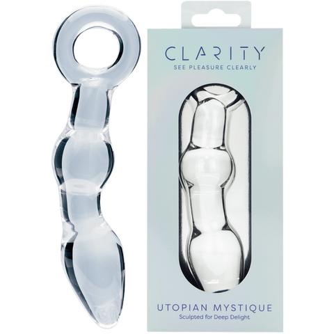 Creative Conceptions Glass Dildo Utopian Mystique Ribbed Design - Glass Sex Toys