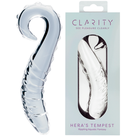 Creative Conceptions Glass Dildo Heras Tempest Curved G Spot Stimulation - Glass Sex Toys