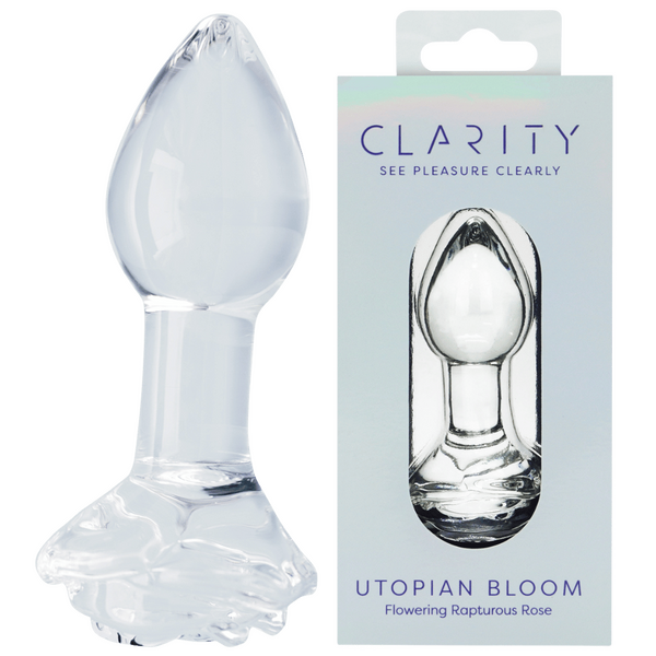 Creative Conceptions Utopian Bloom Glass Butt Plug - - Glass Sex Toys
