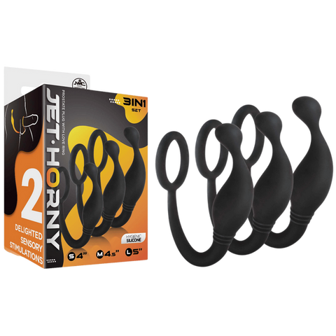 Excellent Power 3 Piece Prostate Plug with Love Ring - Prostate Toys