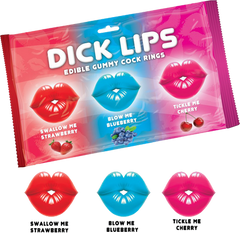 Hott Products Dick Lips Gummy Cock Rings 3 Pack - Default Title - Party Gifts and Novelties