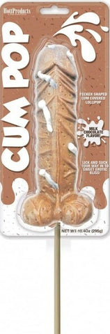 Hott Products Pecker Shaped Cum Covered Lollipops with White Drizzle - Party Gifts and Novelties