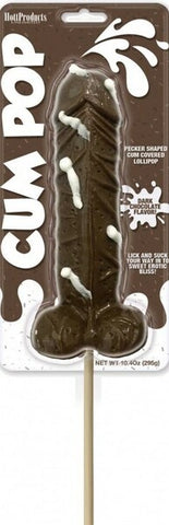 Hott Products Pecker Shaped Cum Covered Lollipops with White Drizzle - Party Gifts and Novelties