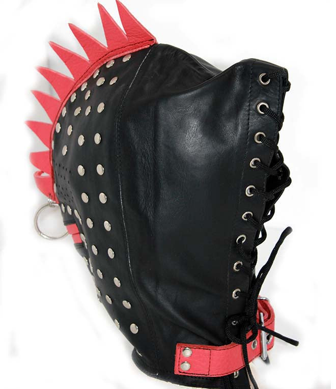 Leatherback Leather Bondage Hood - - Bondage Hoods