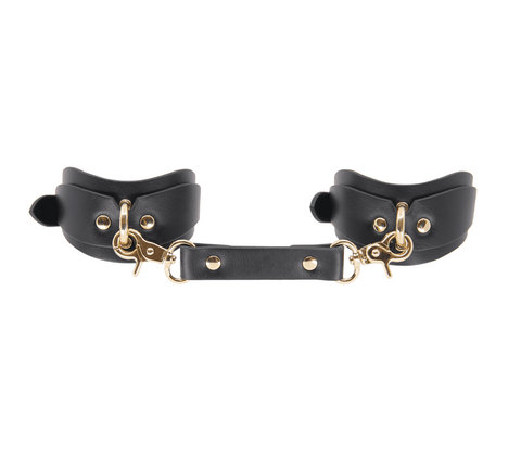 Love In Leather Shaped Bondage Ankle Cuffs Premium Faux Leather Design - Collars and Leads