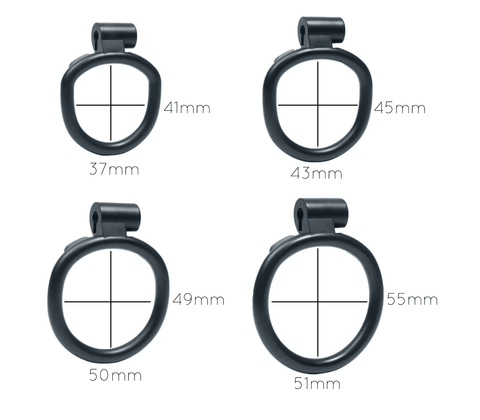 Love In Leather Micro Cock Cage 4 Interchangeable Rings - Male Chastity