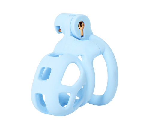 Love In Leather Micro Cock Cage 4 Interchangeable Rings - Male Chastity