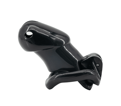 Love In Leather Resin Male Chastity Cage Black - Male Chastity