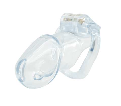 Love In Leather Resin Male Chastity Cock Cage Clear - Male Chastity