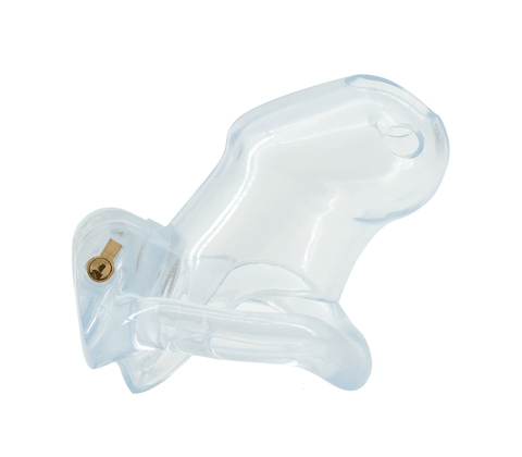 Love In Leather Resin Male Chastity Cock Cage Clear - Male Chastity