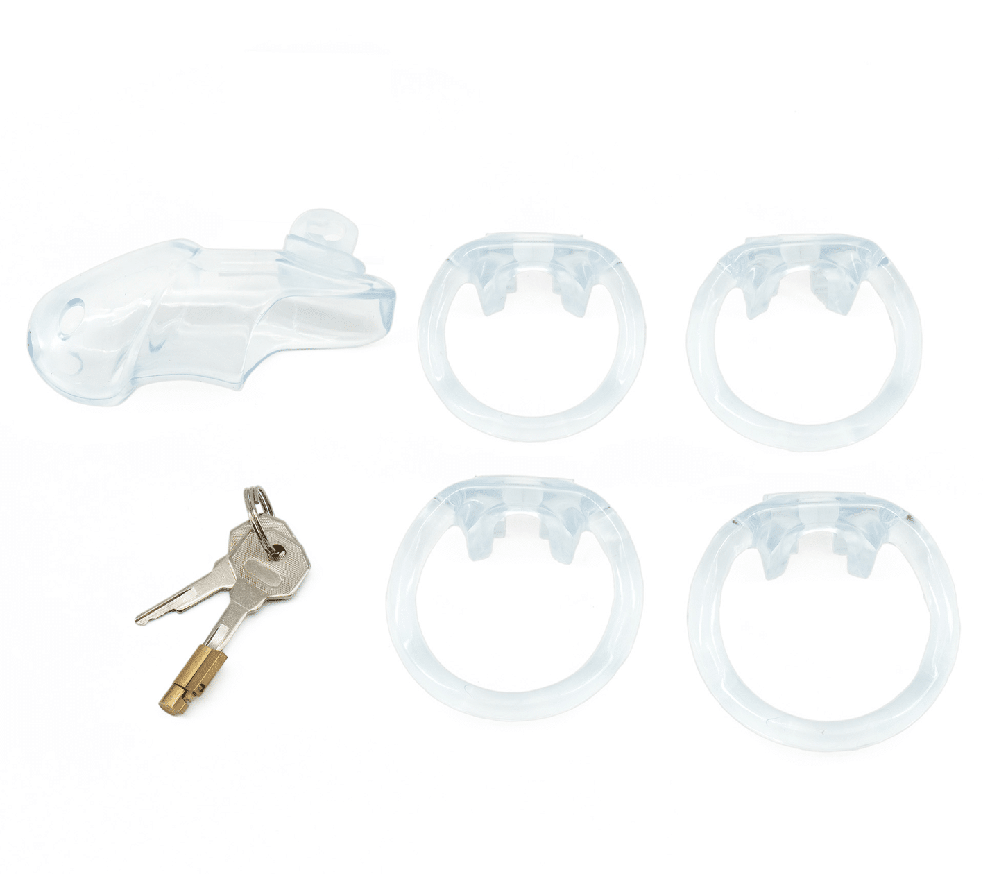 Love In Leather Resin Male Chastity Cock Cage Clear - - Male Chastity