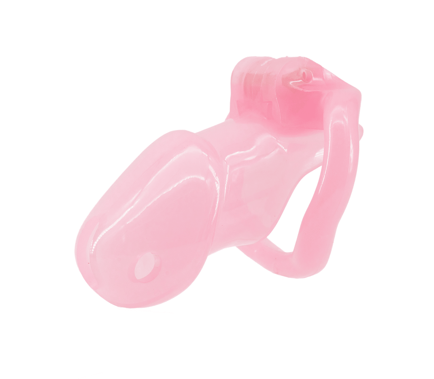 Love In Leather Resin Male Chastity Cock Cage Pink - - Male Chastity