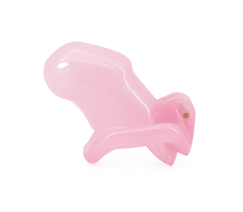 Love In Leather Resin Male Chastity Cock Cage Pink - Male Chastity