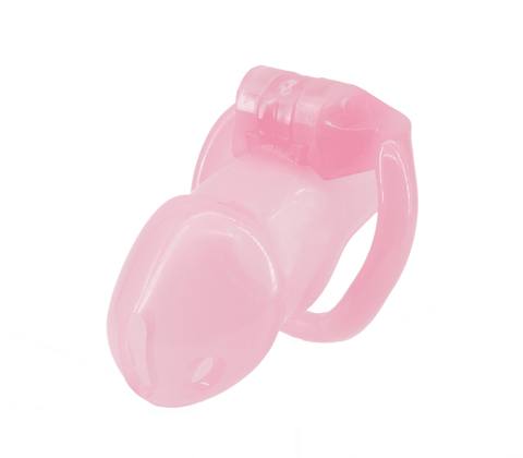 Love In Leather Resin Male Chastity Cock Cage Pink - Male Chastity