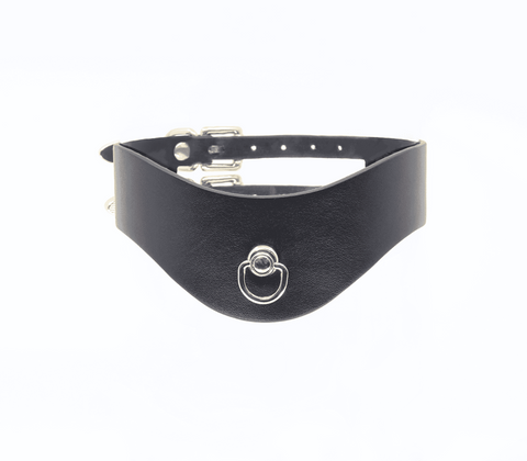 Love In Leather Double Strap Bondage Collar Premium Faux Leather Design - Collars and Leads