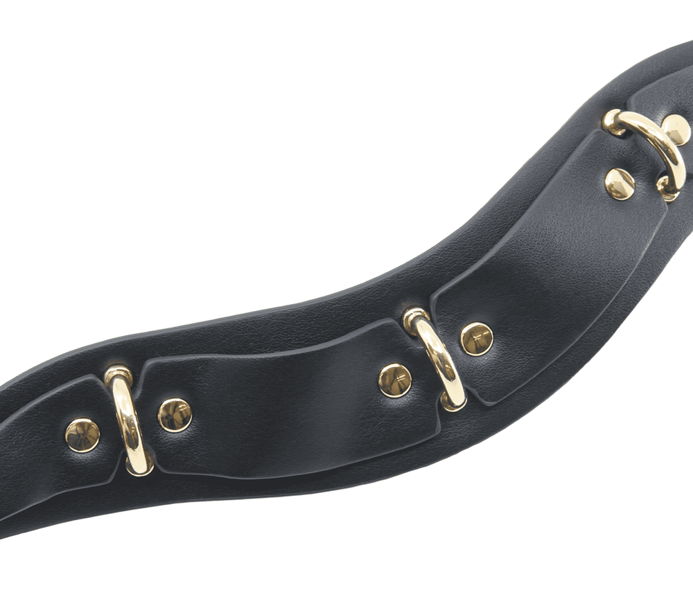 Love In Leather Posture BDSM Collar With Rings Premium Multi Ring Design - - Collars and Leads