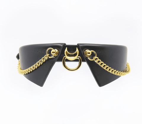 Love In Leather Faux Leather Lapel Collar Premium BDSM Fashion Restraint - Collars and Leads