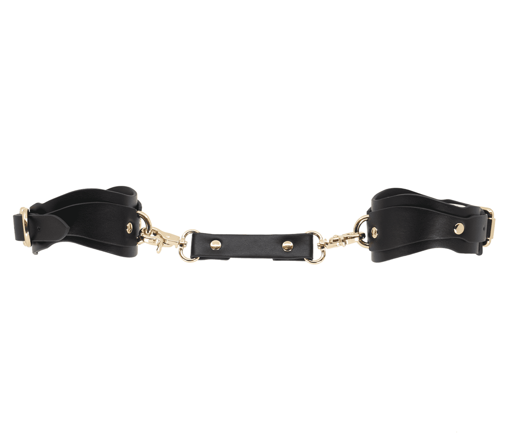 Love In Leather Shaped BDSM Play Wrist Cuffs - - Cuffs And Restraints