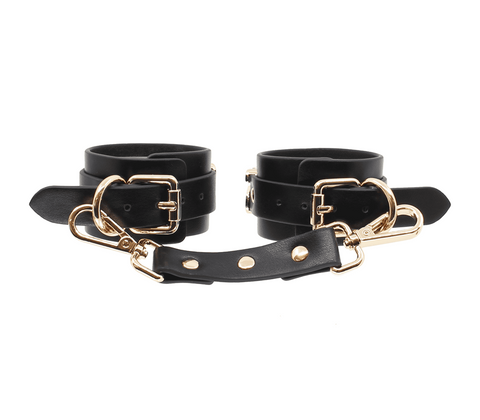 Love In Leather Yes Sir Faux Leather Wrist Cuffs Bold Statement BDSM - Cuffs And Restraints