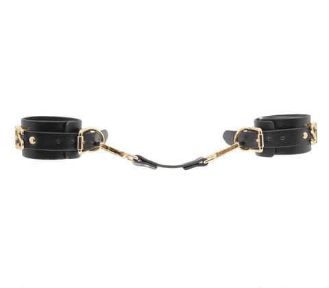 Love In Leather Yes Sir Faux Leather Wrist Cuffs Bold Statement BDSM - Cuffs And Restraints