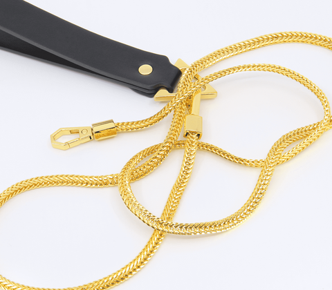 Love In Leather Fetish Play Snake Chain Lead with Snake Chain Design - Collars and Leads